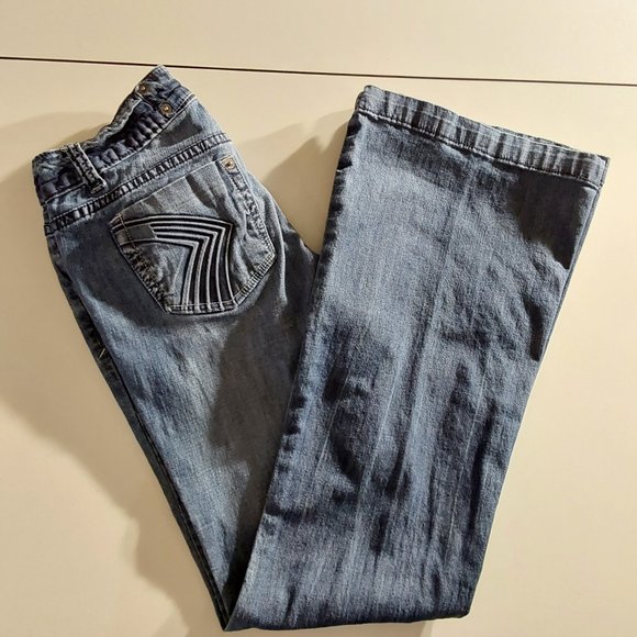 T Five Denim Jeans Low Rise Flared Leg Size 5 - Picture 3 of 6